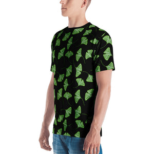 Ginkgo Leaves Black and Green All-Over Cut & Sew Men's T-shirt