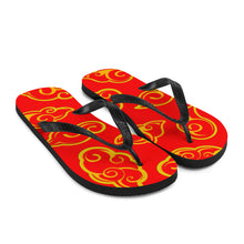 Load image into Gallery viewer, Kumo Clouds Gold &amp; Red Unisex Flip-Flops