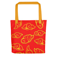 Load image into Gallery viewer, Kumo Clouds Gold &amp; Red All-Over Tote Bag