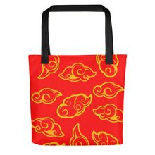 Load image into Gallery viewer, Kumo Clouds Gold &amp; Red All-Over Tote Bag
