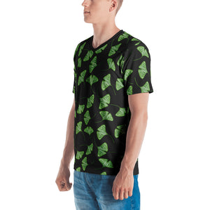 Ginkgo Leaves Black and Green All-Over Cut & Sew Men's T-shirt