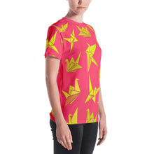 Load image into Gallery viewer, Origami Cranes All-Over Cut &amp; Sew Women&#39;s T-shirt