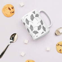 Load image into Gallery viewer, Ginkgo Leaves White &amp; Black Coffee Mug
