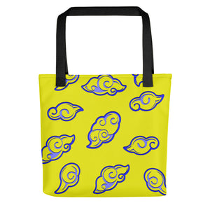 Kumo Clouds Blue & Yellow All-Over Tote Bag