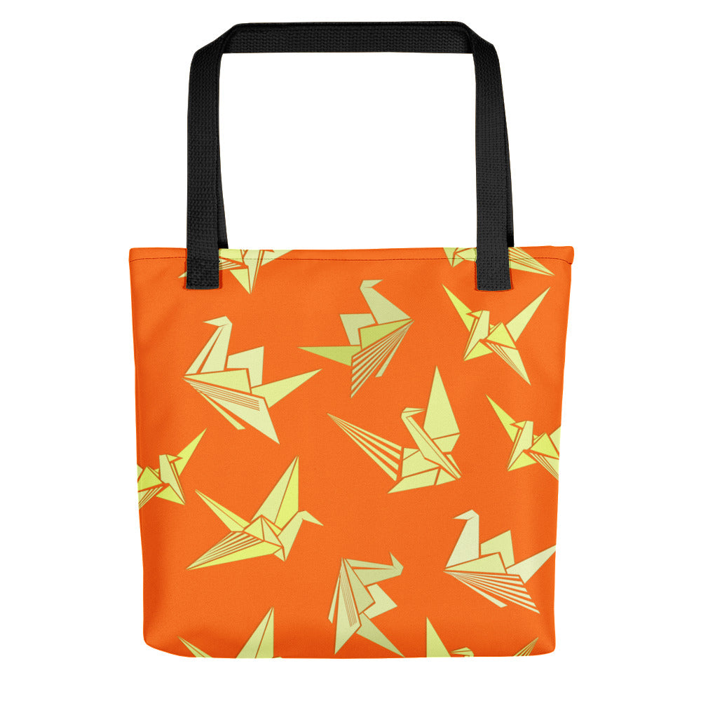 Origami Cranes Orange All-Over Tote Bag