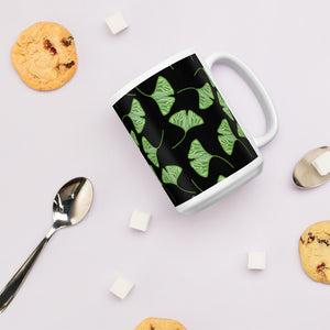 Ginkgo Leaves Black & Green Coffee Mug
