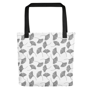 Ginkgo Leaves White & Black All-Over Tote Bag